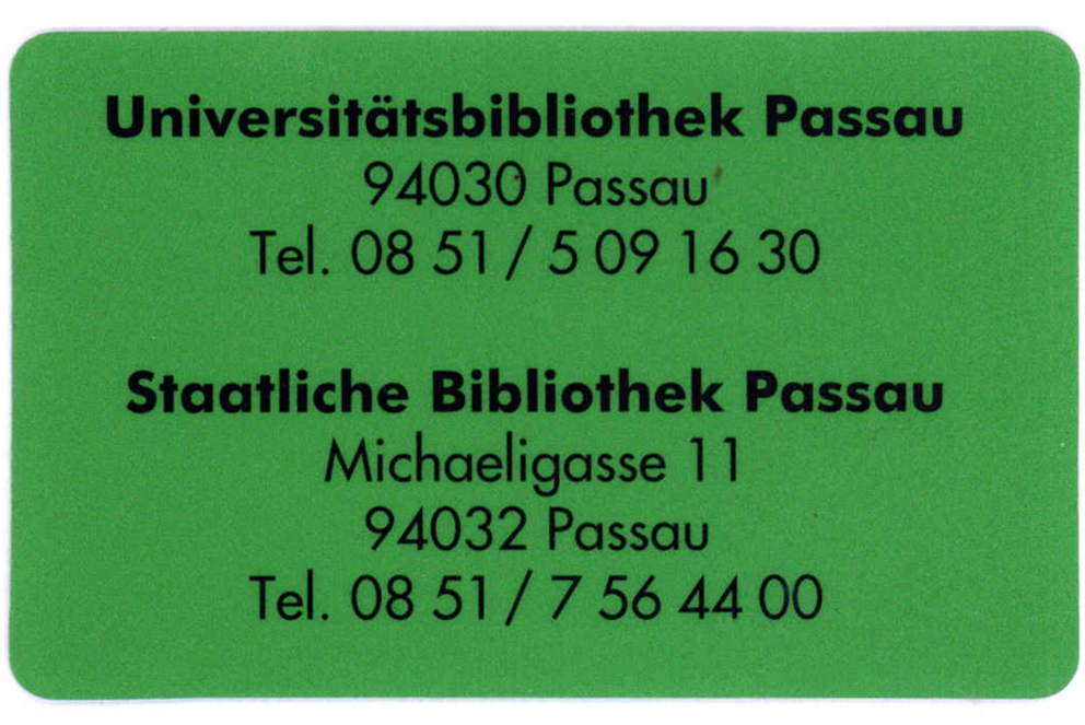 Bibliotheksausweis für Schüler/-innen und andere externe Personen