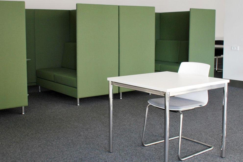 Study booths in the central library's study room