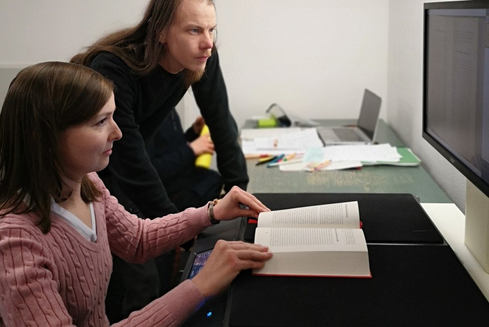 A book scanner is put into operation