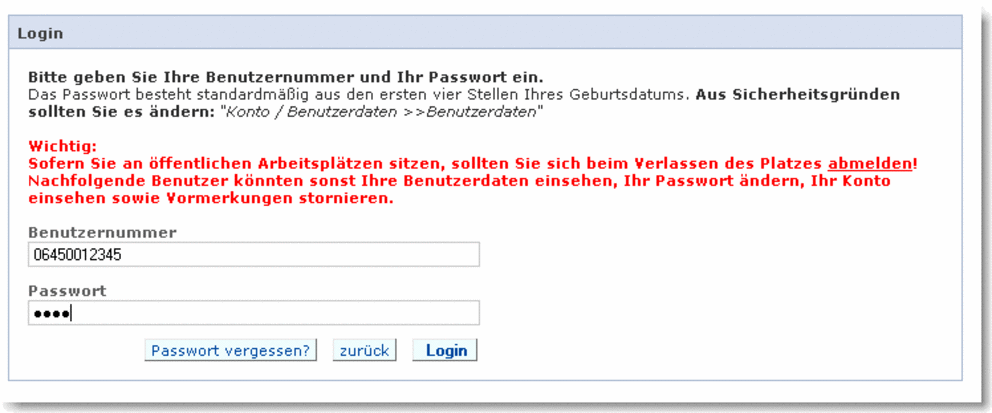 Screenshot Anmeldung InfoGuide Screenshot Anmeldung InfoGuide
