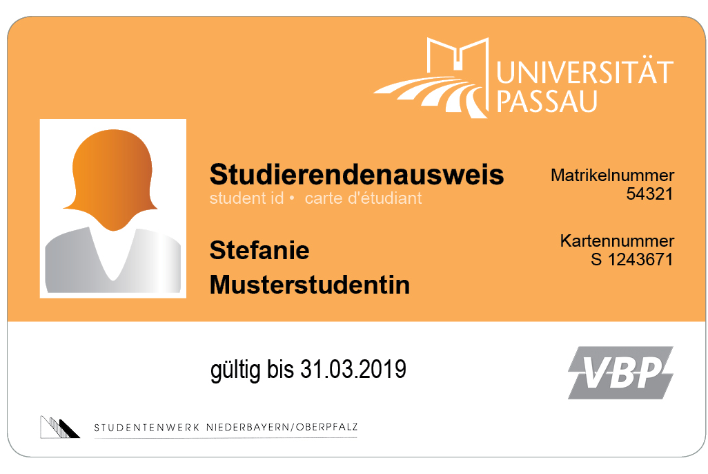 CampusCard f&uuml;r Studierende (Vorderseite)