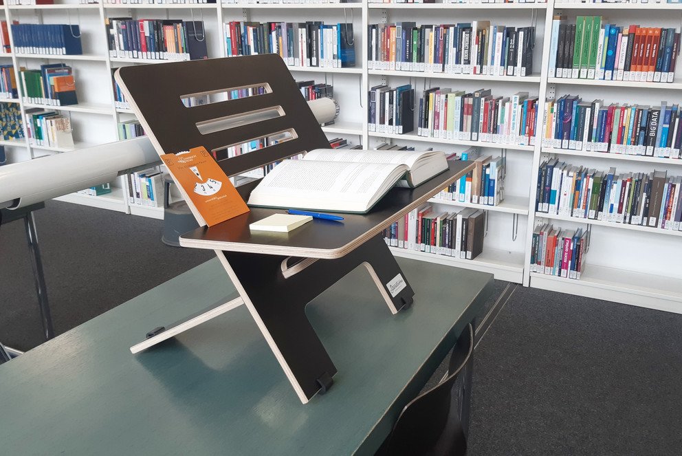A standing desk converter