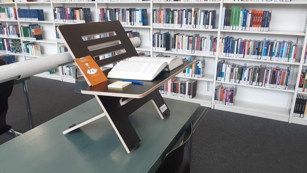 A standing desk converter
