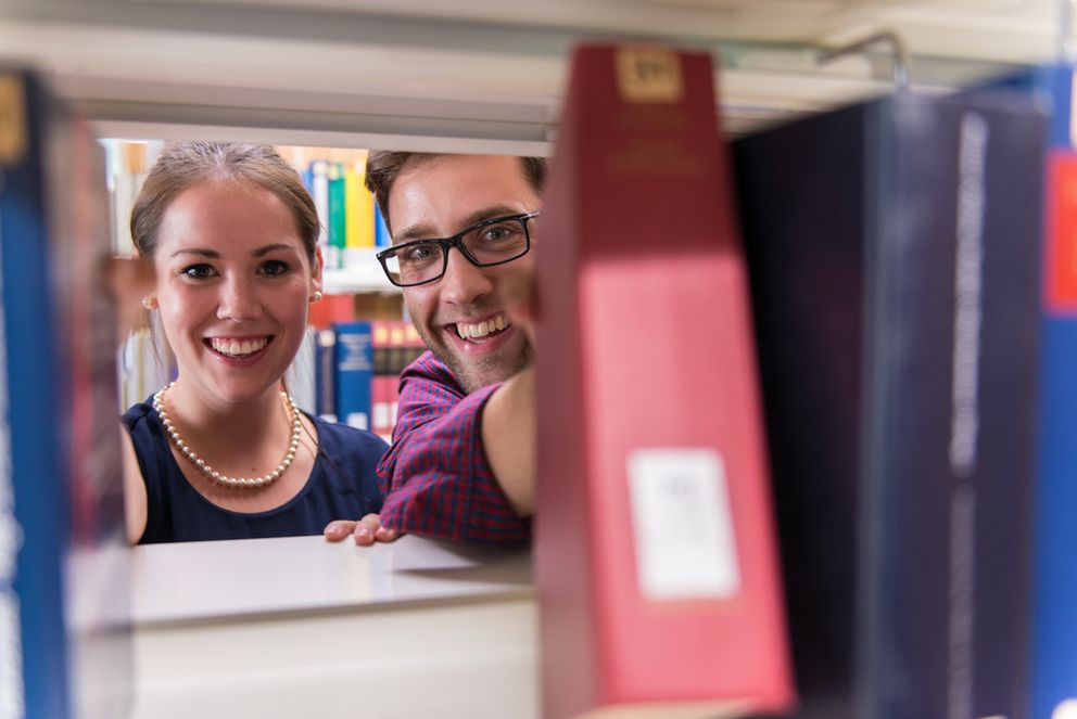 Students in the library