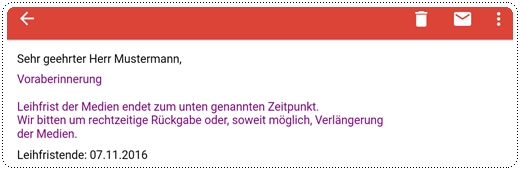 E-Mail von der Bibliothek